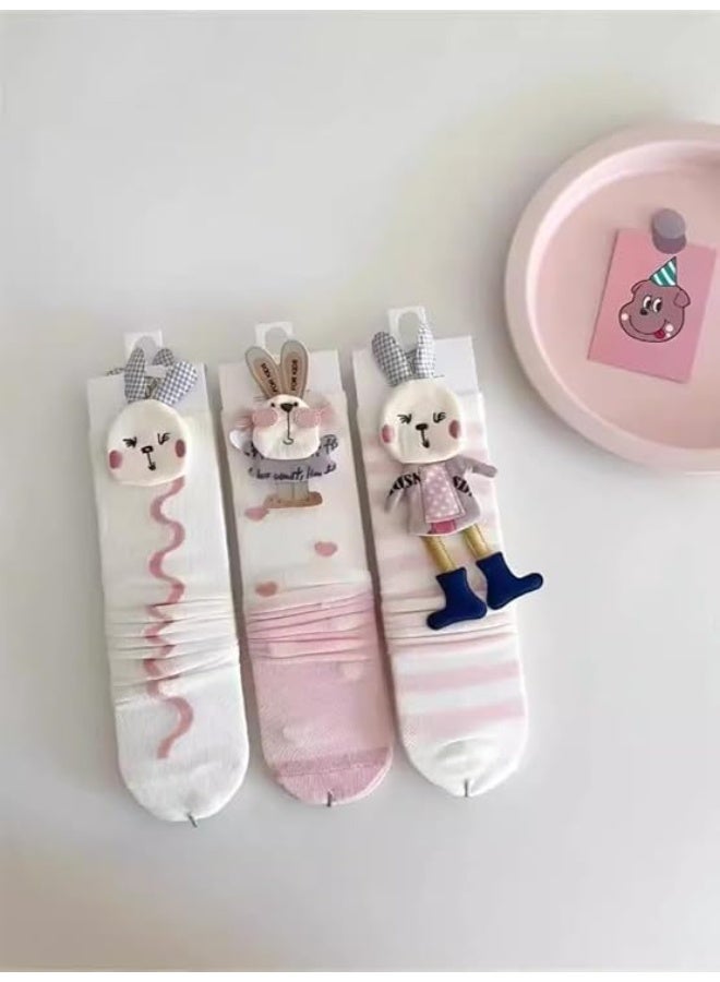 Showday Kids Cotton Knee High Socks Cute Cartoon Animal Design – For Kids 3-12 Years Make Your Baby's Feet Warm And Stylish With These Knee High Cotton Socks Specially Designed For Kids - Image 5
